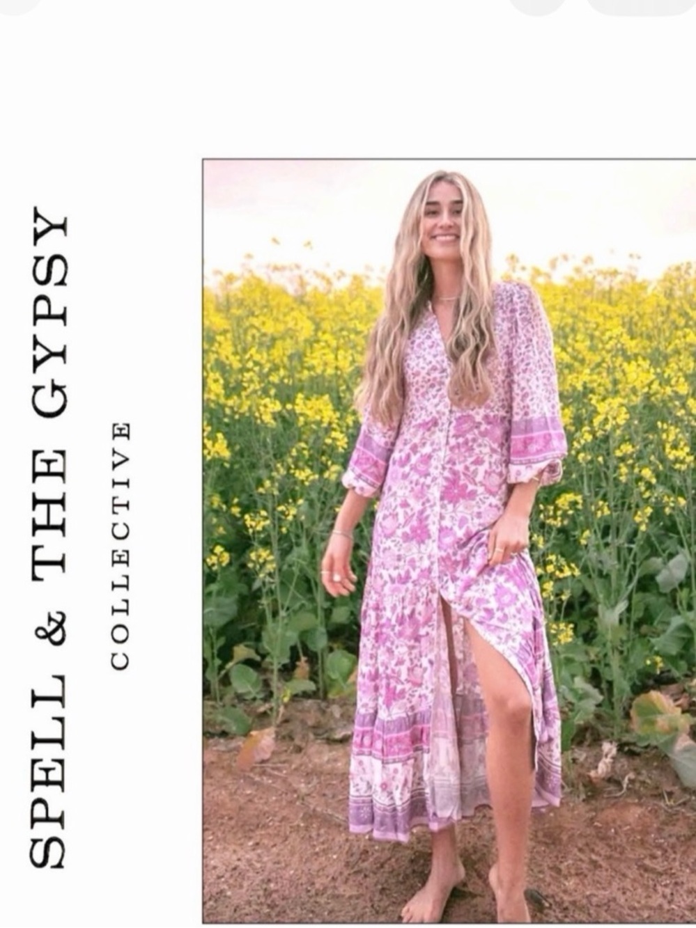 Spell & The Gypsy Spell Mossy Button Through Gown, Size XS